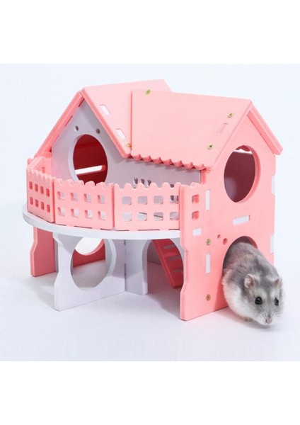 J Tarzı Sevimli Mini Küçük Hayvan Evcil Hamster Evi Yuva Tavşan Kirpi Evcil Hayvan Yatma Kütüğü Kabin Evcil Hayvan Yatma Evi Malzemeleri (Yurt Dışından)