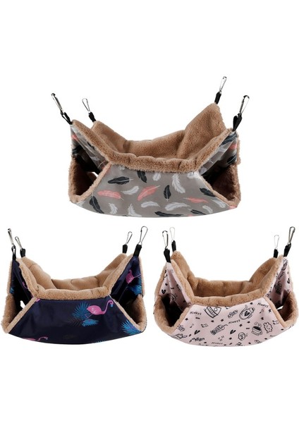 C Tarzı S 20X20CM Sıcak Hamster Hamak Sıçan Asılı Yatak Evi Küçük Hayvan Kafesi Kemirgenler Tavşan Çift Katlı Peluş Pamuk Yuva Pet Malzemeleri (Yurt Dışından)