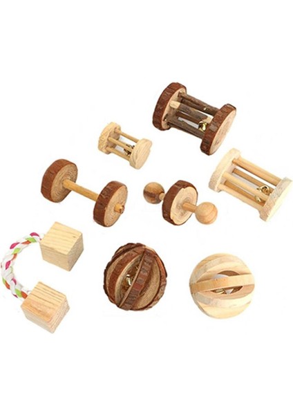 No.5 Tarzı S Beden Hamster Doğal Ahşap Diş Oyuncağı Çam Dumbbell Tek Tekerlek Zil Rulo Oyuncakları - Küçük Evcil Hayvan Diş Malzemeleri Için (Yurt Dışından)