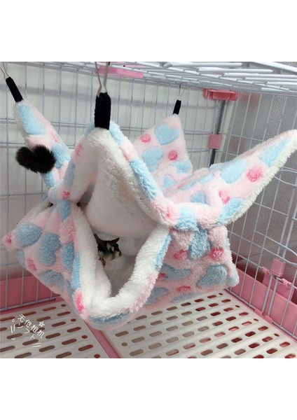 Huoxun Shopb Pembe Tarzı Seviyorum S Beden Küçük Evcil Hayvan Hamak Asma Yatakları Hamster Kafesi Gelincik Sıçan Sincap Yatakları Rahat Çift Katmanlı Peluş Pamuk Yuva Evcil Hayvan Yatak Çantası (Yurt Dışından)