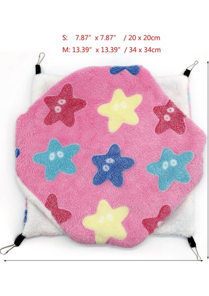 Pembe Kürk Stili 34X34CM Fareler Için Hamak Çift Katlı Peluş Sıcak Yatak Hamster Ev Yuvası Uyku Tulumu Asılı Ağaç Yataklar Mez Guinea Pig Hamster Kafesi (Yurt Dışından)