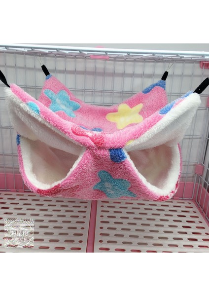 Denizyıldızı Pembe Tarzı 20X20CM Evde Pet Hamster Için Sıcak Yatak Kafes Iki Katlı Kürk Kış Asılı Yuva Oyuncak Evcil Hayvan Evi (Yurt Dışından)