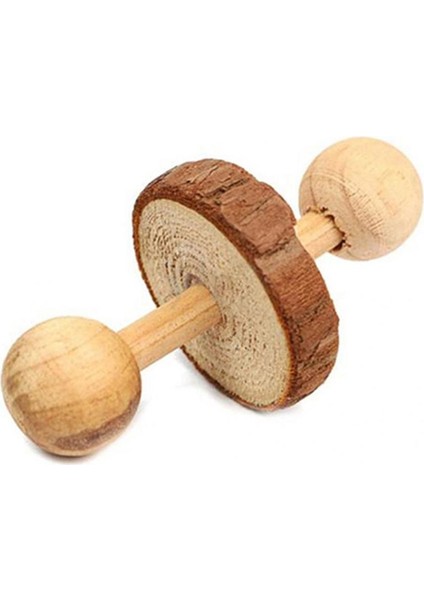 No.7 Tarzı S Beden Sevimli Doğal Ahşap Tavşanlar Hamster Oyuncakları Çam Dumbells Tek Tekerlek Çanlı Silindir Oyuncaklar Hamsterler Için Malzemeler (Yurt Dışından)