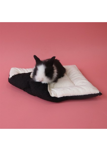 Beyaz Siyah Stil M Beden Küçük Hayvan Kobay Tavşan Hamster Yatak Evi Kış Sıcak Sincap Kirpi Hamster Aksesuarları (Yurt Dışından)