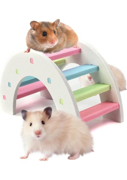 C Stili Sevimli Hamster Renkli Merdiven Oyuncakları Küçük Hayvanlar Tırmanma Ahşap Gökkuşağı Köprü Oyuncak Pet Aksesuarları 14 x 7 x 8 cm x 3.15 (Yurt Dışından)