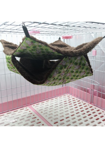 Yeşil Tavşan-1 Stili 20X20CM Evde Pet Hamster Için Sıcak Yatak Kafes Iki Katlı Kürk Kış Asılı Yuva Oyuncak Evcil Hayvan Evi (Yurt Dışından)