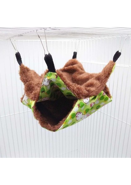Mavi Stil S Beden Ev Hayvanları Döşemeli Iki Katlı Peluş Yumuşak Kışlık Sıcak Asma Yuva Yatak Küçük Evcil Hayvanlar Hamster Sincap Illa Evi (Yurt Dışından)