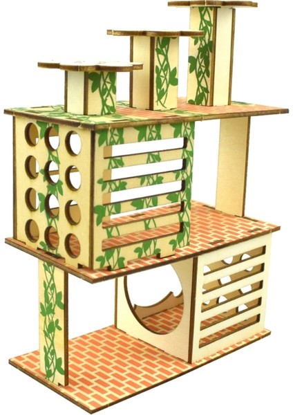 Bir Stil Hamster Ahşap Villa Evi Tırmanma Oyuncağı Gizlenme Yuvası Yuva Yerleşim Alanı Için Kaplumbağa Deniz Domuzları Küçük Hayvanlar 5 Stilleri (Yurt Dışından)