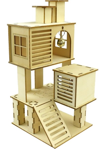 Bir Stil Hamster Ahşap Villa Evi Tırmanma Oyuncağı Gizlenme Yuvası Yuva Yerleşim Alanı Için Kaplumbağa Deniz Domuzları Küçük Hayvanlar 5 Stilleri (Yurt Dışından)