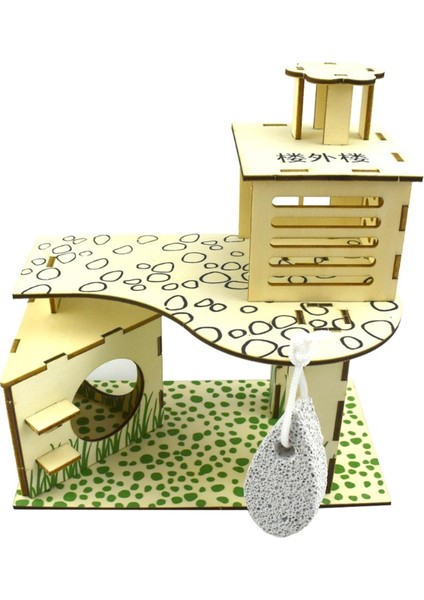 Bir Stil Hamster Ahşap Villa Evi Tırmanma Oyuncağı Gizlenme Yuvası Yuva Yerleşim Alanı Için Kaplumbağa Deniz Domuzları Küçük Hayvanlar 5 Stilleri (Yurt Dışından)