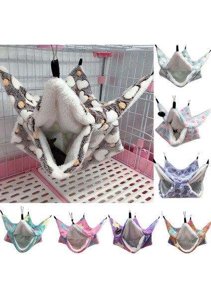 Deniz Yıldızı Tozu Tarzı 20X20CM Küçük Evcil Hayvan Hamak Asma Yatak Hamster Kafes Küçük Hayvan Hamak Rahat Çift Katmanlı Peluş Pamuk Asma Kafes Hamster Yatağı (Yurt Dışından) fiyatları