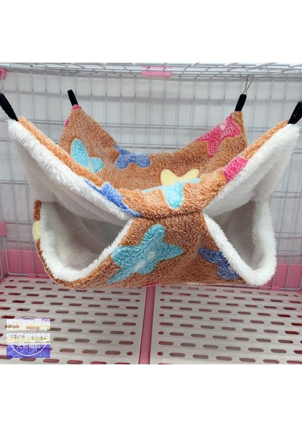 Deniz Yıldızı Kahve Tarzı 34X34CM Evde Pet Hamster Için Sıcak Yatak Kafes Iki Katlı Kürk Kış Asılı Yuva Oyuncak Evcil Hayvan Evi (Yurt Dışından)