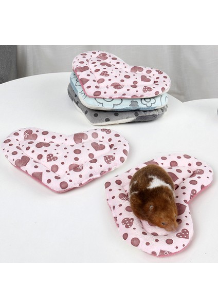 Gri Tarzı 20X18CM Hamster Yuva Matı Battaniye Kalp Peluş Sıcak Küçük Hayvan Yatak Pedidomuzcuk Sıçan Tavşan Uyuyan Kirpi Evi Yuvası Hamster (Yurt Dışından)