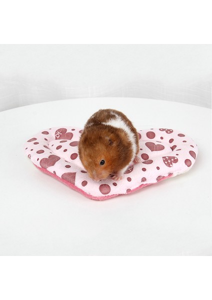 Gri Tarzı 20X18CM Hamster Yuva Matı Battaniye Kalp Peluş Sıcak Küçük Hayvan Yatak Pedidomuzcuk Sıçan Tavşan Uyuyan Kirpi Evi Yuvası Hamster (Yurt Dışından)