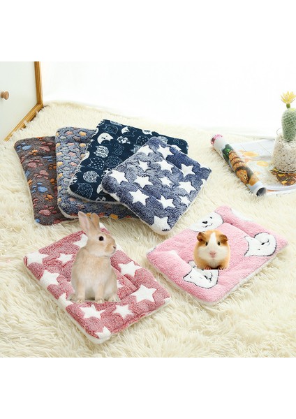 Mavi Yıldız Stili 49X32CM Nefes Alabilen Hamster Evcil Hayvan Idrar Ped Guin Pig Polar Mat Kafes Pedleri Küçük Hayvan Sıcak Mat Tavşan Aksesuarları Için Jaula Conejo (Yurt Dışından)