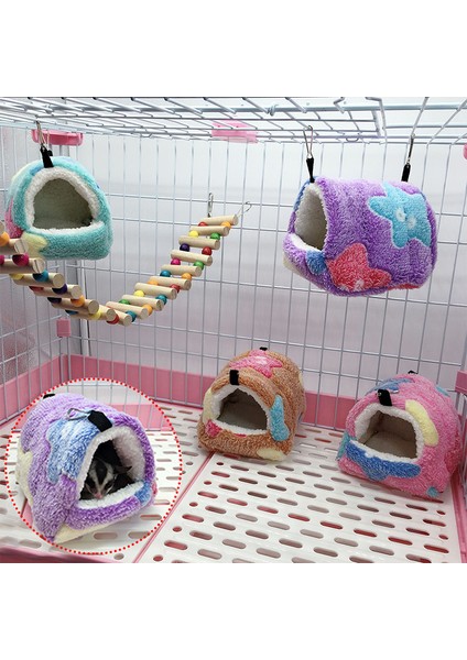 Açık Mor Tarzı S Beden Kürk Hamster Evi Kobay Yatağı Küçük Hayvan Yatma Yeri Kış Sıcak Pamuk Mat Yumuşak Aksesuar Rodent Kobay Sıçan Için (Yurt Dışından)