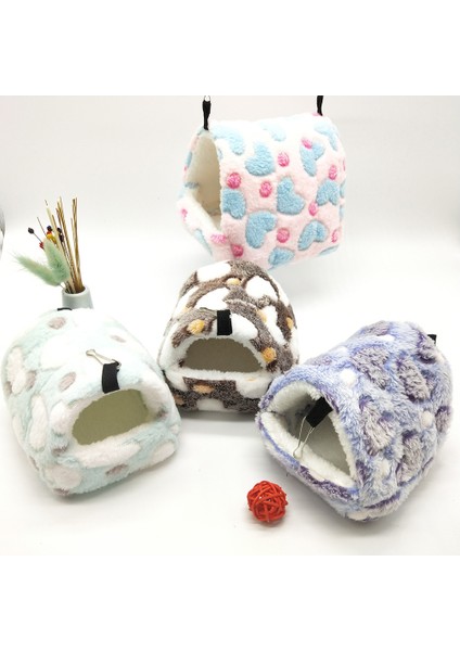 Sarı Yıldız Stili L 17X15CM Hamster Aksesuarları Için Sıcak Kafes ve Yuva Yatağı - Küçük Hayvan Yuvası - Tavşan, Sıçan, Kirpi Için Uygun (Yurt Dışından)