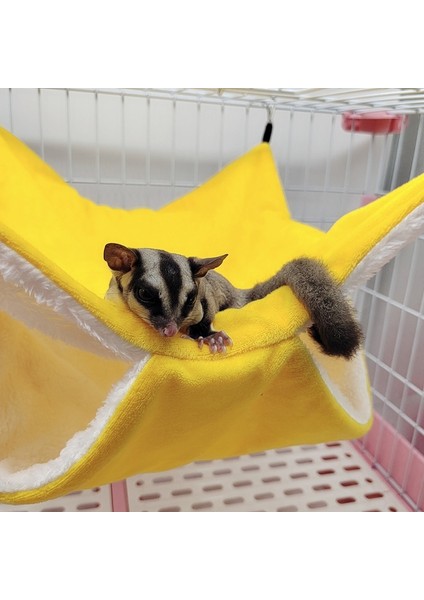 Sarı Stil L Beden Peluş Hamster Hamak Çift Katmanlı Kalın Sıcak Yatak Yuva Asılı Kafes Ev Sincap Porsuk Tavşan Pet Yatağı (Yurt Dışından)