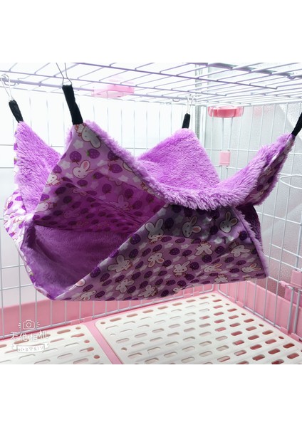 Pueple Tavşan-2 Tarzı 20X20CM Evde Pet Hamster Için Sıcak Yatak Kafes Iki Katlı Kürk Kış Asılı Yuva Oyuncak Evcil Hayvan Evi (Yurt Dışından)