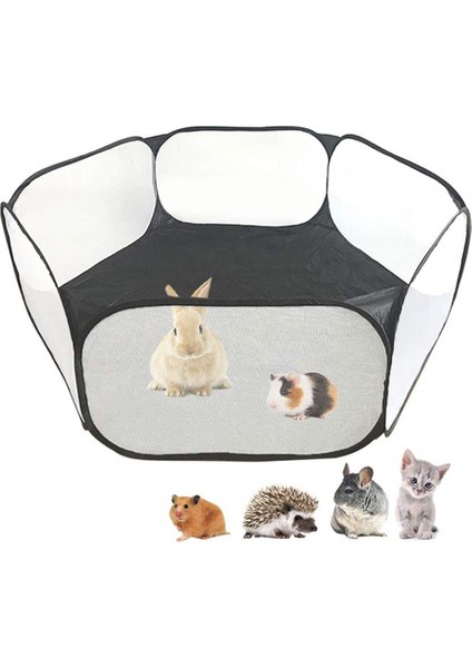 Siyah Stil Taşınabilir Evcil Hayvan Kedi Köpek Kafesi Çadır Oyun Çiti Katlanabilir Çit Hamster Kirpi Küçük Hayvanlar Için Nefes Alabilir Yavru Kedi Tavşan Kobay Domuzu (Yurt Dışından)