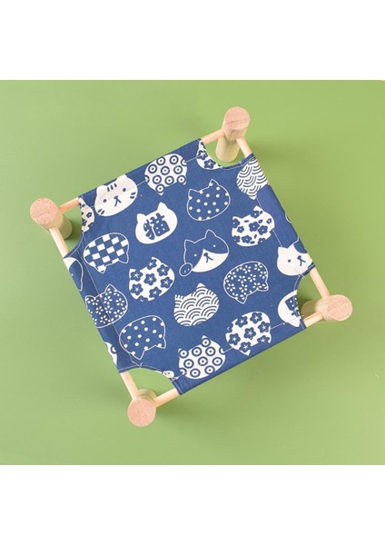 Panda Tarzı M Beden Kare Japon Tarzı Desenli Hamster Yuvası Kamp Yatağı Çıkarılabilir ve Yıkanabilir Tavşan Kafes Yaz Yuvası Kirpi Ahşap Yuva (Yurt Dışından)