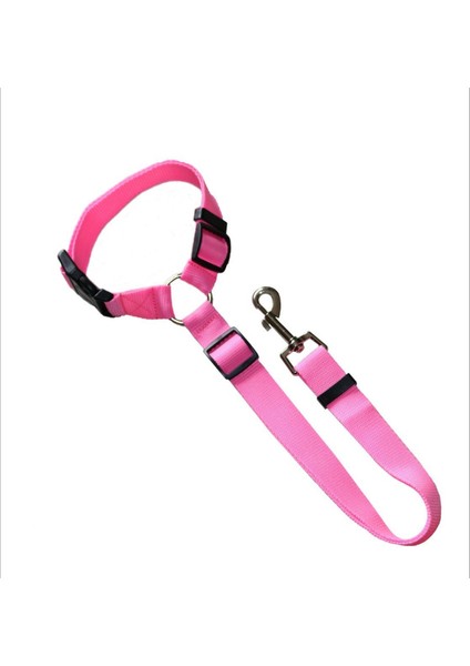 Pembe Tarzı Köpek Kedi Tasma Koşum Kayışı Köpek Puseti Seyahat Koltuğu Klipsi Kedi Taşıyıcı Tasma Kemeri Pet Araba Güvenliği Ayarlanabilir (Yurt Dışından)