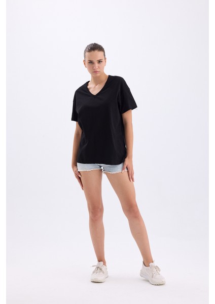 V Yaka Oversize T-Shirt