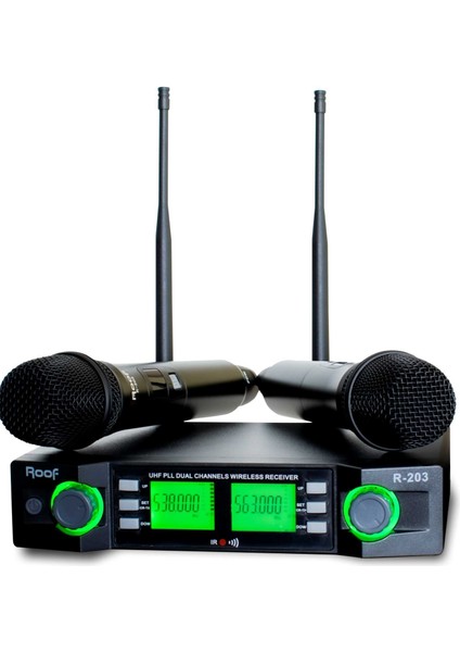 R-203 E-E Uhf Digital El-El Çift Kanal Mikrofon