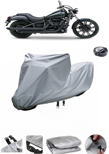 Kawasaki Vn 900 Custom Special Su Geçirmez Motosiklet Brandası Arka Çanta Uyumlu