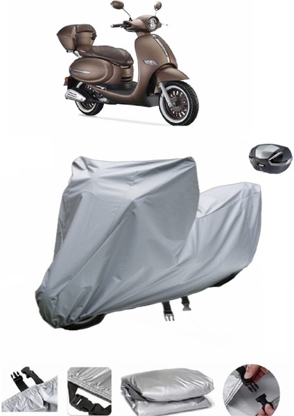 Arora Cappucino 125 Su Geçirmez Motosiklet Brandası Arka Çanta Uyumlu