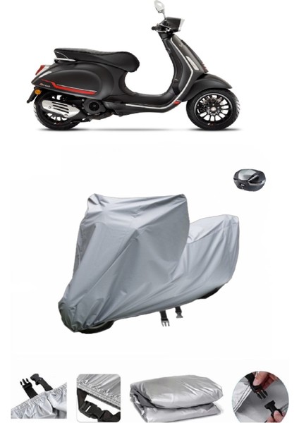 Vespa Sprint 125 Su Geçirmez Motosiklet Brandası Arka Çanta Uyumlu