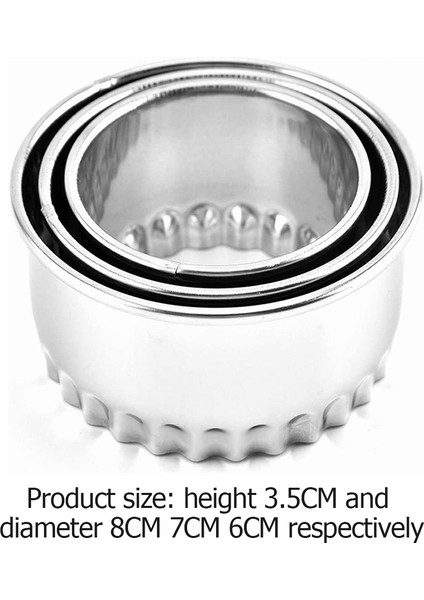 Koyu Haki Stili Yuvarlak Bisküvi Kesici Kalıp Paslanmaz Çelik Hamur Kesme Mutfak Ev Yapımı Pasta Kalıbı cm Kesme Araçları - (Yurt Dışından)