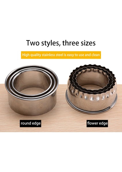 Çiçek Kenar Stili Paslanmaz Çelik Hamur Kesici Yuvarlak Çiçek Şekilli Hamur Kesme Aracı Mantı Hamuru Kalıpları Seti Mutfak Aletleri (Yurt Dışından) indirimleri