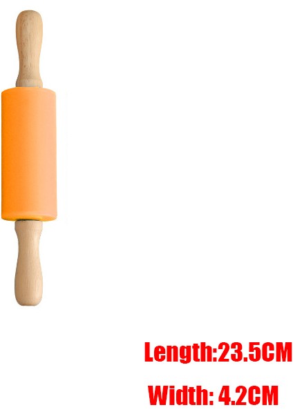 Turuncu S Stili Ahşap Saplı Yuvarlak Mutfak Rulo Çocuklar Için Hamur Şekeri Rulo Baking Ekmek Yapımı (Yurt Dışından)