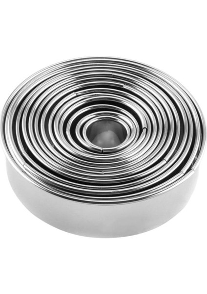 Paslanmaz Çelik Yuvarlak Mantı Yapma Kalıpları Seti Kesici Araçlar Pasta Kurabiye Hamur Kesme Araçları (Yurt Dışından)