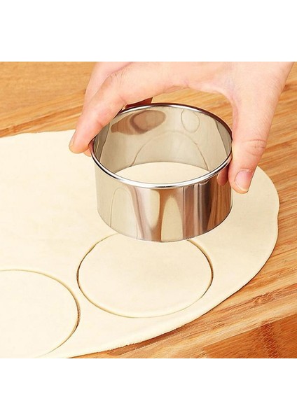 3 Adet Tarzı Ev Için Paslanmaz Çelik Yuvarlak Mantı Kalıpları Seti Kesici Maker Kurabiye Hamur Kesme Aracı Mutfak Gereçleri 3 Parça (Yurt Dışından)