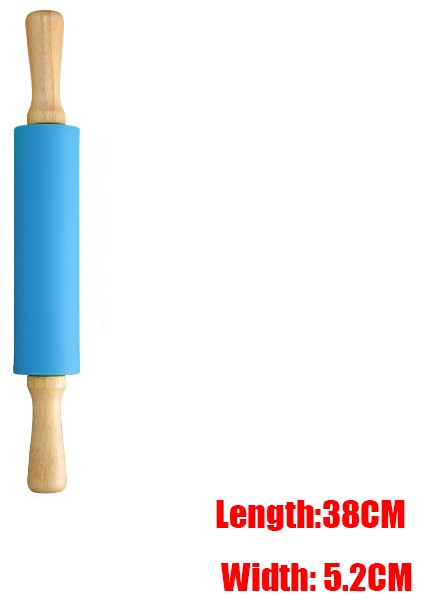 Mavi L Tarzı Ahşap Saplı Yuvarlak Mutfak Rulo Çocuklar Için Hamur Şekeri Rulo Baking Ekmek Yapımı (Yurt Dışından)
