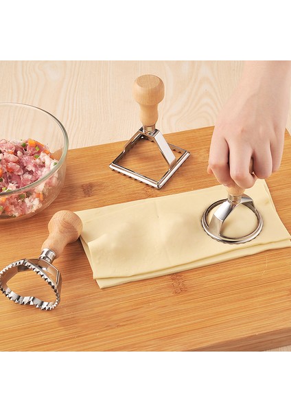 Kalp Şeklinde Stil Doğal Ahşap Saplı Kare Yuvarlak Kalp Şeklinde Ravioli Damga Mantı Kalıbı Kesici Pres (Yurt Dışından) modelleri