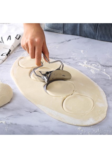Büyük Mantı Hamuru Dairesel Rulo Makinesi Kesiciler Paslanmaz Çelik Ev Fırını Yapımı Mutfak Pie Pizza Hamur Yuvarlama Araçları (Yurt Dışından)