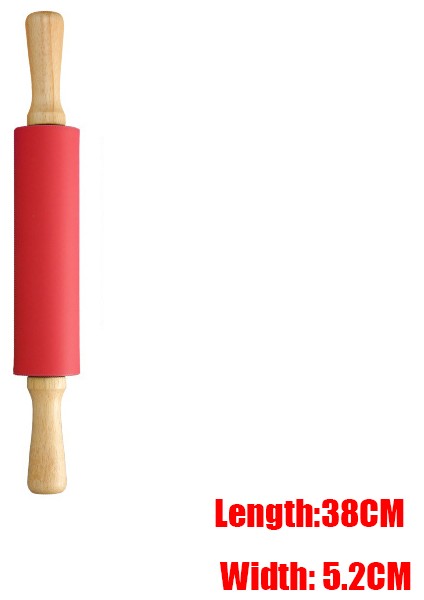 Kırmızı L Tarzı Ahşap Saplı Yuvarlak Mutfak Rulo Çocuklar Için Hamur Şekeri Rulo Baking Ekmek Yapımı (Yurt Dışından)