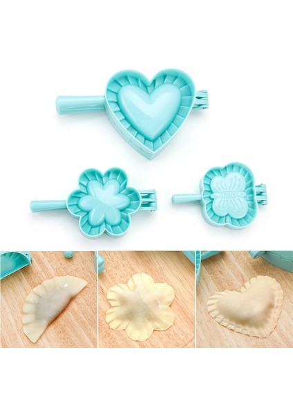 Çiçek L Tarzı 1 Adet Mutfak 3 Model Mantı Kalıpları Plastik Hamur Baskısı Mantı Pide Ravioli Kalıbı Pişirme Hamur Çin Yemeği Jiaozi Yapıcı (Yurt Dışından)