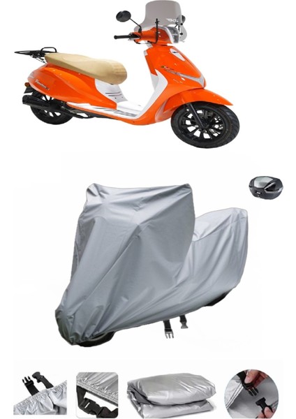 Rks Premium 125 Su Geçirmez Motosiklet Brandası Arka Çanta Uyumlu