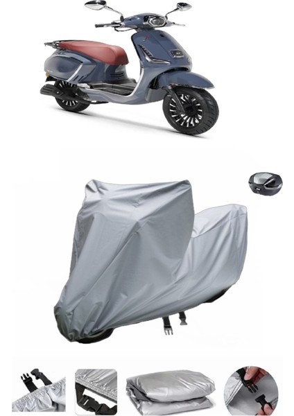 Rks Dark Blue 125 Su Geçirmez Motosiklet Brandası Arka Çanta Uyumlu