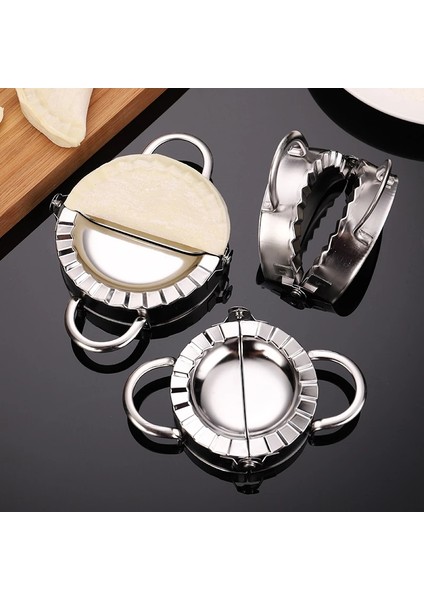 3 Adet-Soyma Kalıp Stili Dumpling Kalıbı Paslanmaz Çelik Hamur Presi Pie Ravioli Rulo Bıçak Iç Dolgu Kaşığı Dumpling Yapıcı Ev Mutfak Aracı (Yurt Dışından) fırsatları