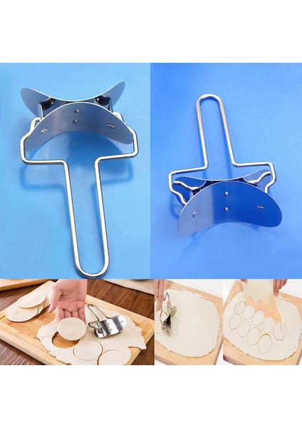 Gümüş Tarzı Yuvarlak Mantı Yapıcı Paslanmaz Çelik Hamur Kesme Aracı Taşınabilir Mutfak Aletleri 8 cm Mantı Hamuru Kalıbı Hamur Şekillendirici Aksesuarları (Yurt Dışından) fiyatları
