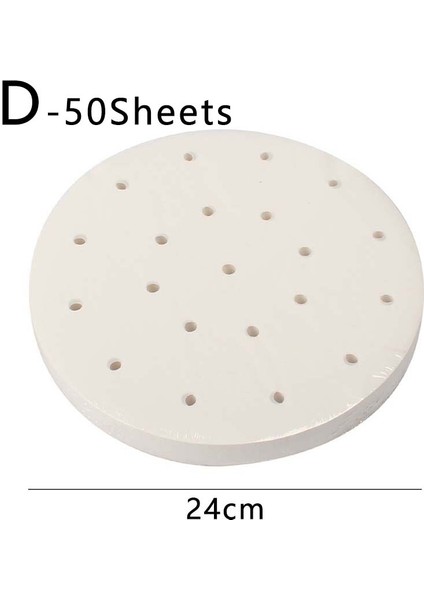 24CM 50PCS Tarzı Yuvarlak Hamur Mat Buhar Kağıdı Buharlı Mat Yağ Geçirmez Pedler Buharlı Sepet Mat Fırın Pişirme Aracı (Yurt Dışından)