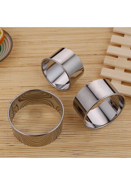 No.1 Tarzı Paslanmaz Çelik Bisküvi Kalıbı Taşınabilir Yuvarlak Şekil Kek Hamuru Kalıbı Mutfak Aletleri Fırın Aksesuarları Kurabiye Kesici 3 Parça (Yurt Dışından) indirimleri