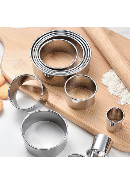 Köfte Tarzı Yapmak Dumpling Kalıpları Seti Paslanmaz Çelik Yuvarlak Kesici Maker Kurabiye Hamur Kesme Mutfak Aleti (Yurt Dışından)