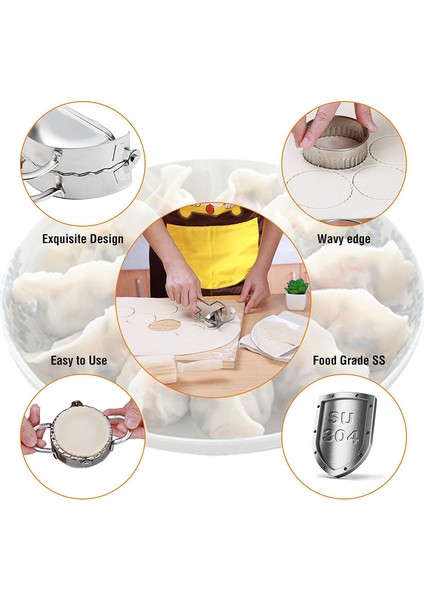 Doldurma Kaşığı Stili Dumpling Kalıpları Paslanmaz Çelik Kalıp Araçları Hamur Pres Empanada Pie Ravioli Mantı Kalıpları Fırınlama Mutfak Aksesuarları (Yurt Dışından) indirimleri