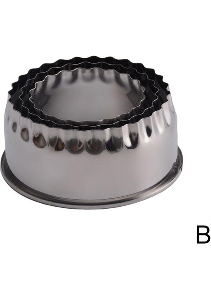 B Tarzı 3 Adet Yuvarlak Çiçek Şekilli Hamur Kesme Aracı Mutfak Aletleri Çelik Mantı Kesici Taşınabilir Mantı Kalıpları (Yurt Dışından)